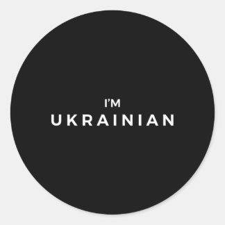 Sticker Rond Je Suis Fière Ukrainienne De Venir D'Ukraine Soute