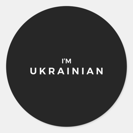 Sticker Rond Je Suis Fière Ukrainienne De Venir D'Ukraine Soute (Devant)