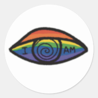 Sticker Rond JE SUIS Fierté Arc-en-ciel