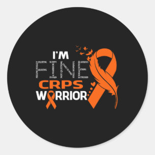 Sticker Rond Je suis Fine Crps Warrior Awareness Feather