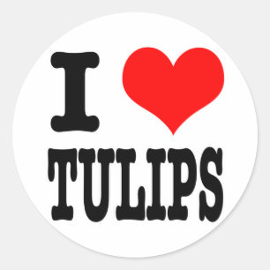 STICKER ROND JE SUIS FOU DE TULIPES