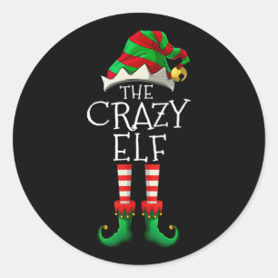 Sticker Rond je suis fou elf mignon famille de noël jumeler