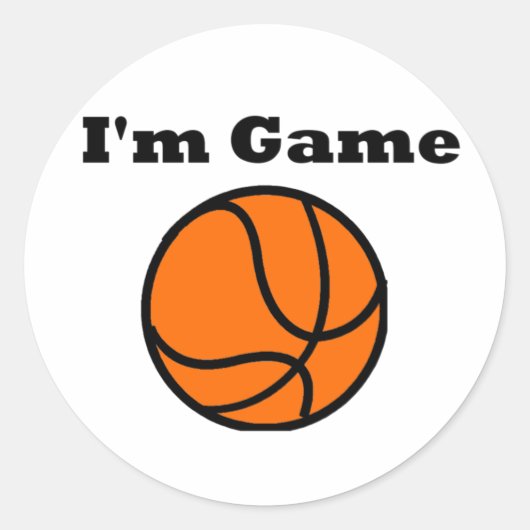 Sticker Rond Je suis Game (Basketball) (Devant)