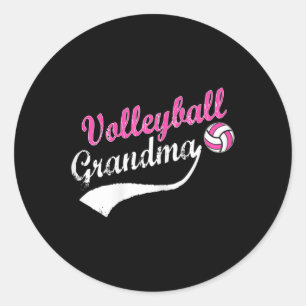Sticker Rond Je suis grand-mère de volley-ball