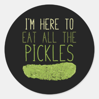 Sticker Rond Je Suis Ici Pour Manger Tous Les Pochettes Pour Le