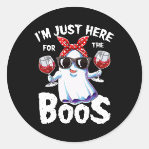 Sticker Rond Je suis juste ici pour le Boos Halloween Women Gho