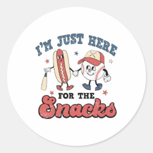Sticker Rond Je suis juste ici pour les snacks Bysebyll Lovers 