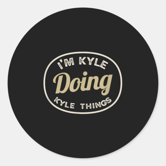 Sticker Rond Je suis Kyle Doing Kyle Things Drôle Idée de Noël (Devant)