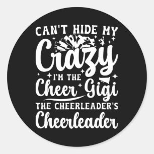 Sticker Rond Je suis la cheer Gigi la cheerleader des cheerlead