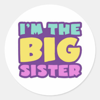 Sticker Rond Je suis la grande soeur
