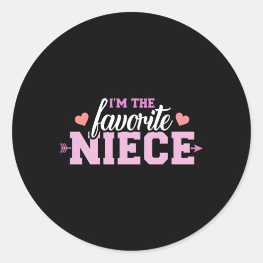 Sticker Rond Je Suis La Nièce Préférée (Devant)