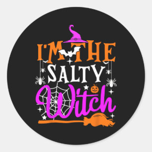 Sticker Rond Je suis la sorcière salée Chemise drôle sorcière H