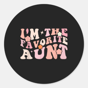 Sticker Rond Je suis la tante préférée mignonne mère de famille