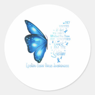 Sticker Rond Je suis la tempête EpsteinBarr Virus Butterfly