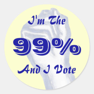 Sticker Rond Je suis l'autocollant de 99% (et moi votez)