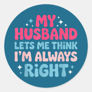 Sticker Rond Je suis le bon fiancé couple mari femme