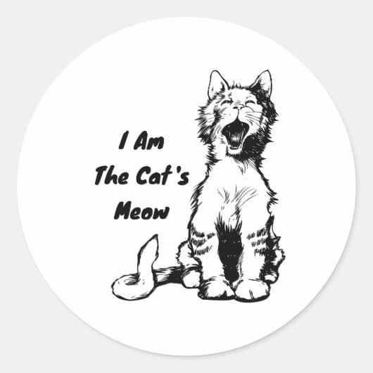 Sticker Rond Je suis le chat Meow Funny Cat (Devant)