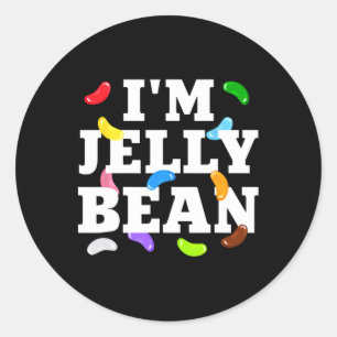 Sticker Rond Je suis le costume de bonbon Jelly Bean Halloween