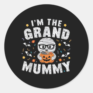 Sticker Rond Je suis le costume de momie de Halloween de grand-