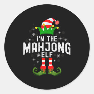 Sticker Rond Je suis le costume de pyjama de Noël de la famille