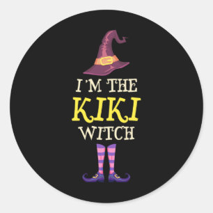 Sticker Rond Je suis le costume de sorcière Kiki Halloween drôl