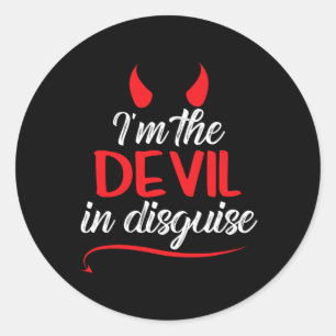 Sticker Rond Je suis le diable dans le temple adorateur Satan a
