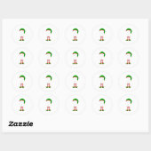 Sticker Rond Je suis le DJ Elf Funny Elf Family Match (Feuille)