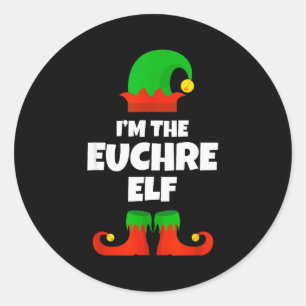 Sticker Rond Je suis le famille de l'elfe de Euchre pyjama Noël