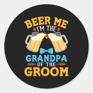Sticker Rond Je Suis Le Grand-Père Du Mariage Groom Bride