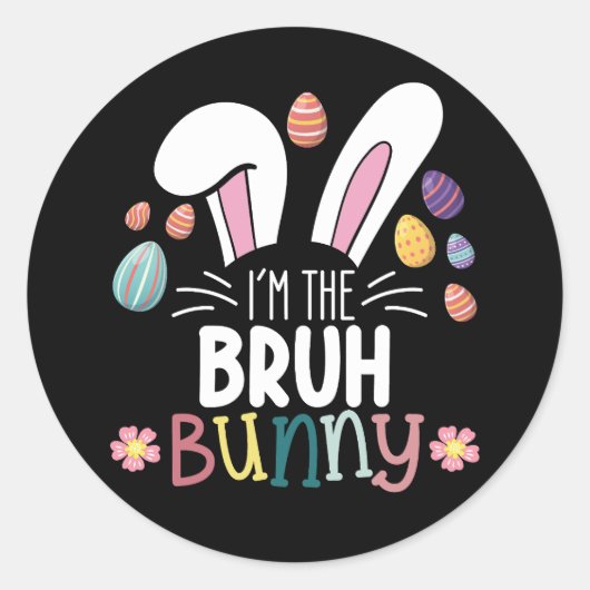 Sticker Rond Je suis le Groh Bunny Easter Matching (Devant)