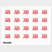 Sticker Rond Je suis le groupe sanguin AB positif (Feuille)