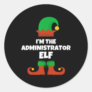 Sticker Rond Je suis le lutin administrateur de la famille pyja
