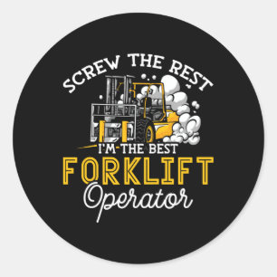 Sticker Rond Je suis le meilleur conducteur de chariot élévateu