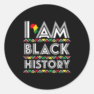 Sticker Rond Je suis le Mois de l'histoire des Noirs Afrique Ar