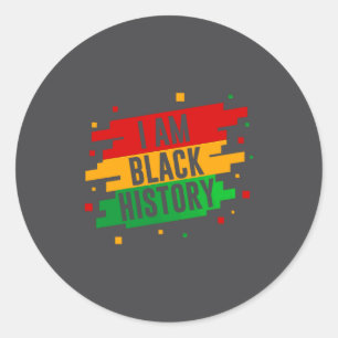 Sticker Rond Je suis le Mois de l'histoire des Noirs Afro-Améri