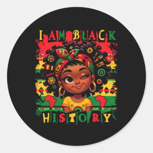 Sticker Rond Je suis le Mois de l'histoire des Noirs Enfants Fi
