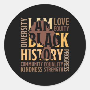 Sticker Rond Je suis le Mois de l'histoire des Noirs Femmes Afr