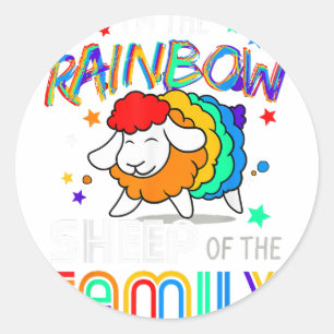 Sticker Rond Je suis le mouton gai arc-en-ciel du Gay pride de