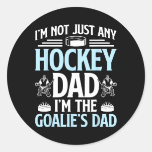 Sticker Rond Je suis le père gardien de but de hockey sur glace