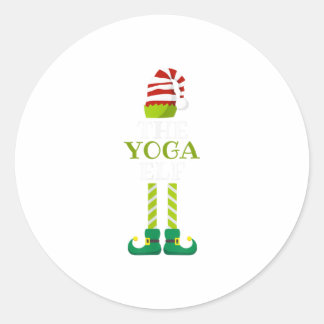 Sticker Rond Je suis le pyjama de Noël des elfes de Yoga