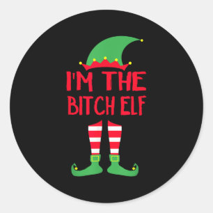 Sticker Rond Je suis le pyjama elfe qui correspond à Noël de fa
