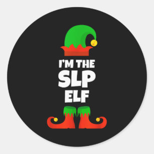 Sticker Rond Je suis le Slp Elf Famille Pyjama Noël Discours La