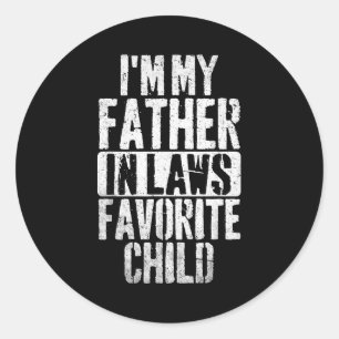 Sticker Rond Je suis l'enfant préféré de mon beau-père, un pare