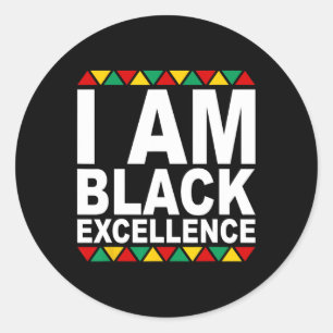 Sticker Rond Je suis l'excellence noire Mois de l'histoire des