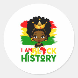 Sticker Rond Je suis l'histoire noire Histoire noire Afro-Améri