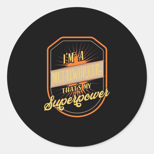 Sticker Rond Je Suis Métallurgiste (Devant)