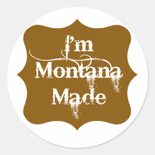 Sticker Rond Je suis Montana Brown