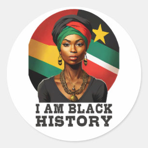 Sticker Rond Je suis Noir Histoire