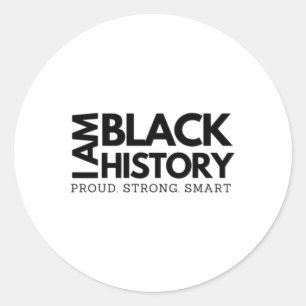 Sticker Rond Je Suis Noir Histoire Fière Forte Smart Black Exce