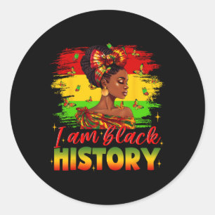 Sticker Rond Je Suis Noir Histoire Junet1 African American Bla